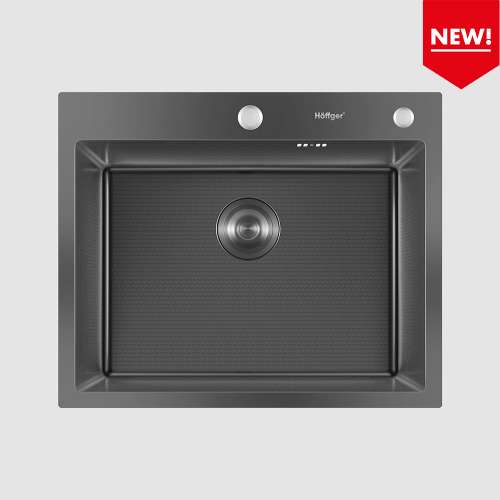 Мойка для кухни Hoffger 6050T Black (Чёрная)(соты)
